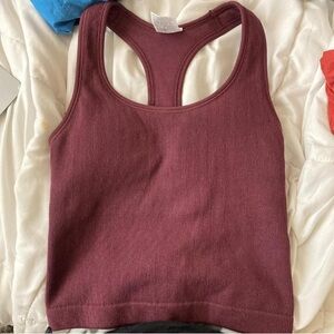 Burgundy Ribbed Tank Top